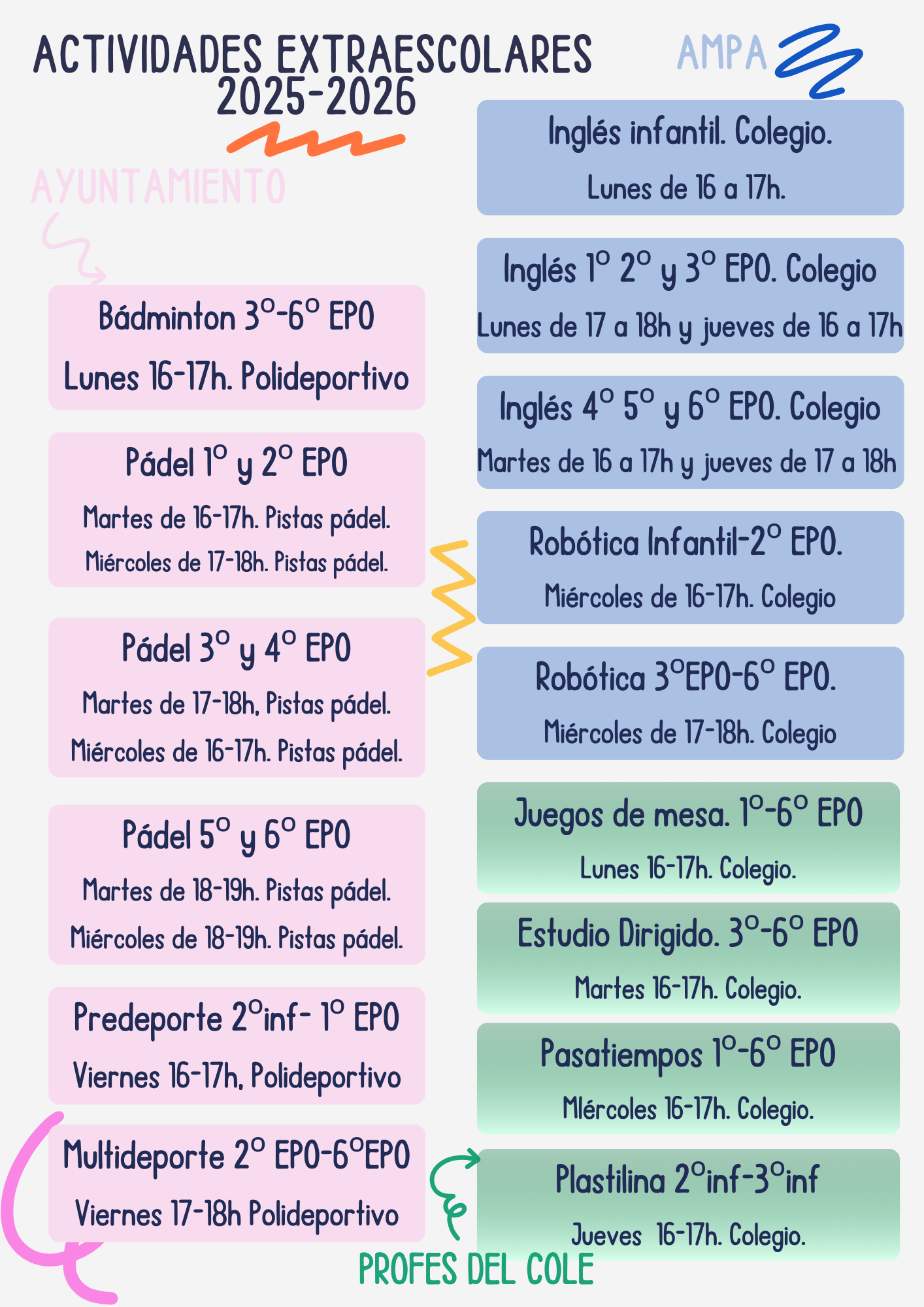 Extraescolares 2025 modificado multideporte